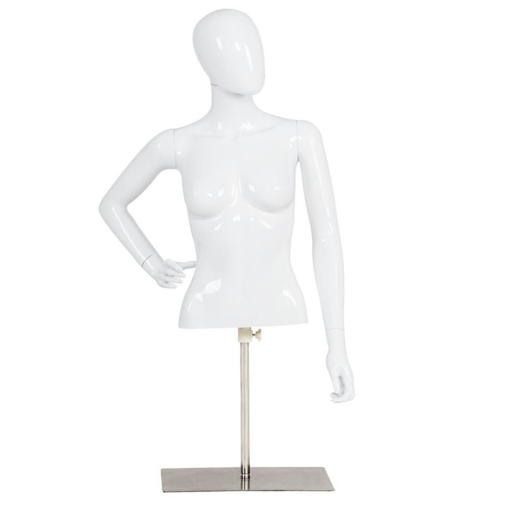 GVN Female Mannequin Torso Adjustable Height with Metal Stand