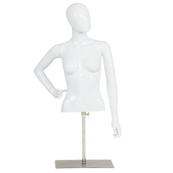 GVN Female Mannequin Torso Adjustable Height with Metal Stand