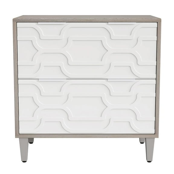 GVN File Cabinet, Office Filing Cabinet,Wood File Cabinet, 2-Drawer Storage Cabinet for A4/Letter/Legal Size,White