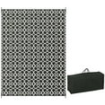 thumbnail image 1 of GVN Floor Rug,Indoor Door Mat,Reversible Outdoor Rug Carpet RV Camping Rugs with Carry Bag, 9' x 12', Black & White Clover, 1 of 10