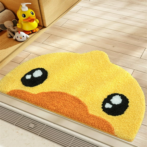 GVN Floor Rug,Playful Animal Bath Mats - Adorable Designs, Soft and Absorbent,17.5"x28.5", Duck