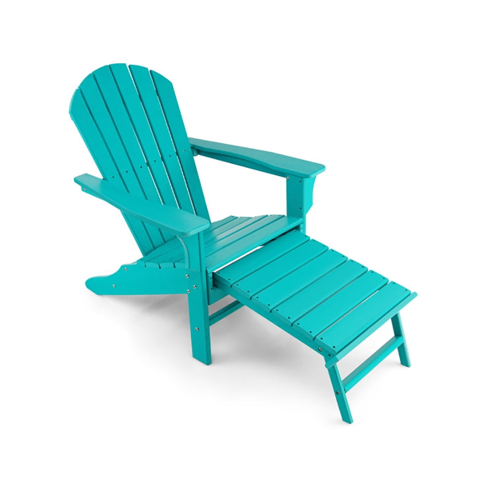 GVN Folding Adirondack Chair, Patio HDPE Adirondack Chair with Retractable Ottoman-Turquoise, Modern Folding Adirondack Chair for Deck, Backyard, Garden GVN Folding Adirondack Chair, Patio HDPE Adirondack Chair with Retractable Ottoman-Turquoise, Modern Folding Adirondack Chair for Deck, Backyard, Garden