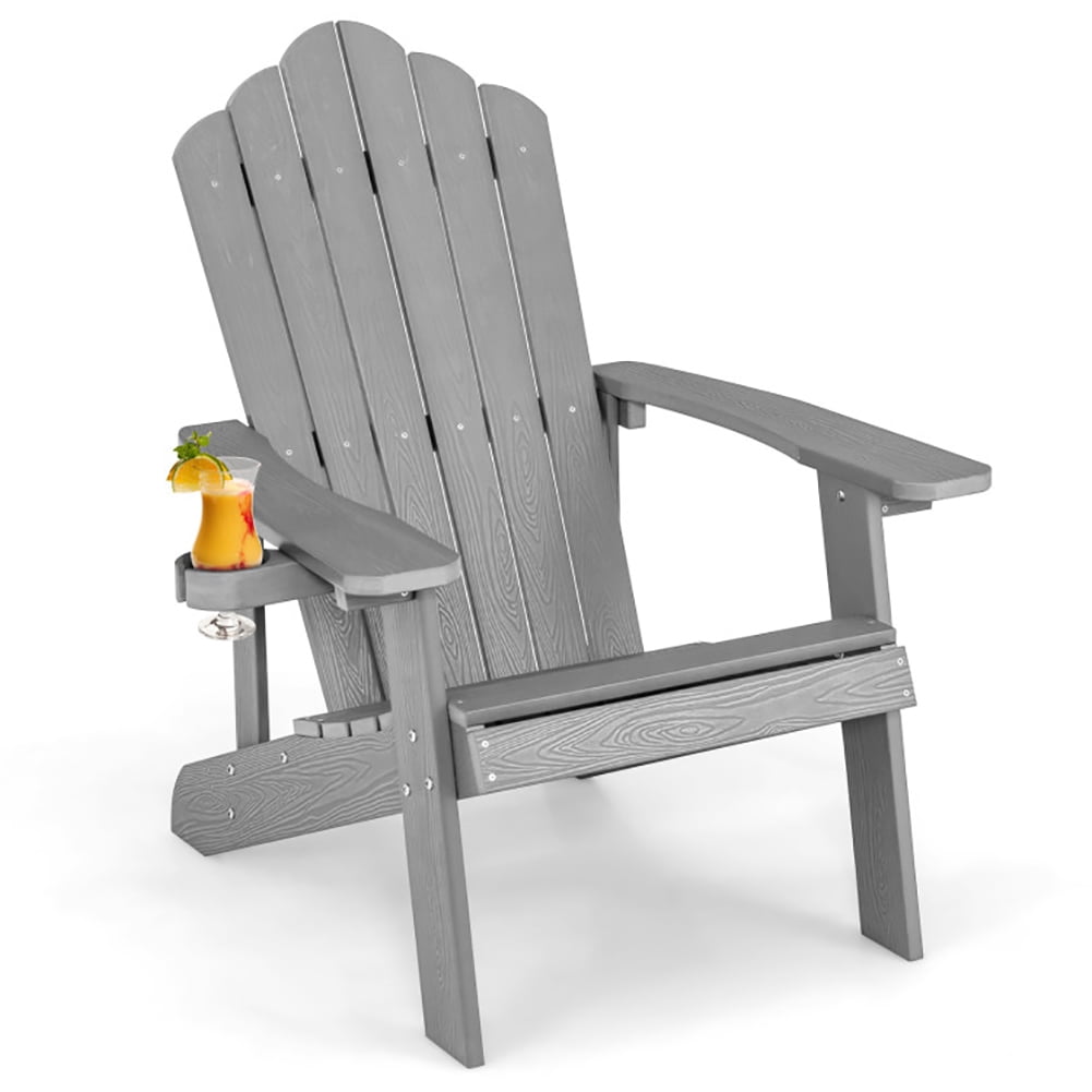 GVN Folding Adirondack Chair, Weather Resistant HIPS Outdoor Adirondack Chair with Cup Holder-Gray, Modern Folding Adirondack Chair for Deck, Backyard, Garden GVN Folding Adirondack Chair, Weather Resistant HIPS Outdoor Adirondack Chair with Cup Holder-Gray, Modern Folding Adirondack Chair for Deck, Backyard, Garden