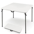 thumbnail image 1 of GVN Folding Camping Table with All-Weather HDPE Tabletop and Rustproof Steel Frame-White, Folding Picnic Table for Patio Pool Park Outdoor, 1 of 8