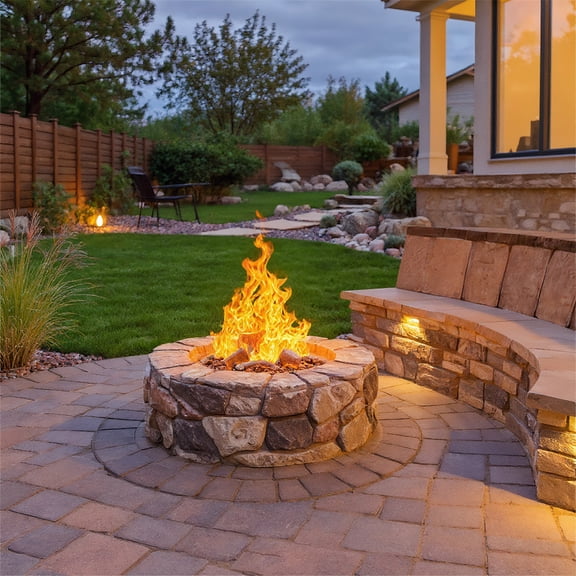 GVN Garden Fire Pit Table, Outdoor Fire Pit Table, Fire Pit Table, 40,000 BTU Stone Gas Fire Stove Pit for Outdoor Patio