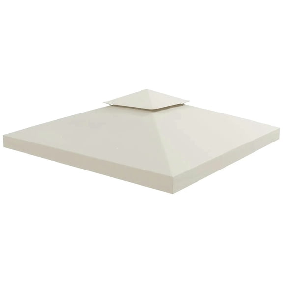 GVN Gazebo Canopy Replacement Top Cover,10' x 10' Gazebo Replacement Canopy, 2 Tier Top UV Cover,Cream White (TOP ONLY)