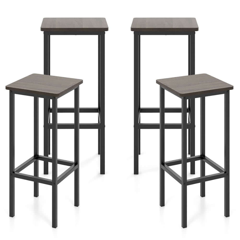 GVN Gray Counter Height 26" Bar Stools Set of 4 for Kitchen Counter Backless Modern Square Barstools Stools Farmhouse Island Chairs GVN Gray Counter Height 26" Bar Stools Set of 4 for Kitchen Counter Backless Modern Square Barstools Stools Farmhouse Island Chairs