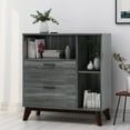 thumbnail image 1 of GVN Grey Accent Cabinet, Faux Wood Strength, Resistant to Moisture, Ideal for Entryway/Bedroom, 1 of 12