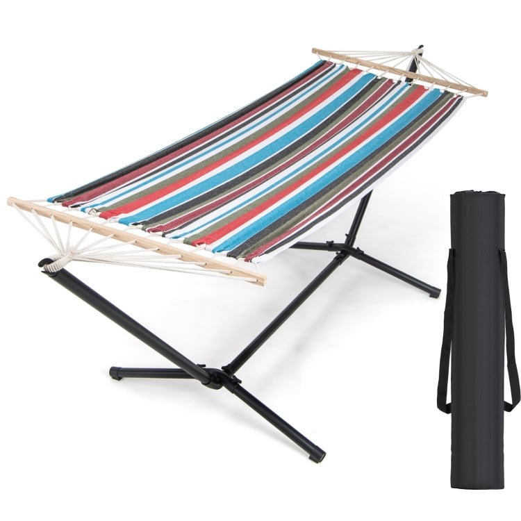 GVN Hammock with Stand and Carrying Case-Multicolor, Outdoor Hammock, Portable Hammock for Camping, Picnic, Backyard, Blue GVN Hammock with Stand and Carrying Case-Multicolor, Outdoor Hammock, Portable Hammock for Camping, Picnic, Backyard, Blue