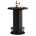 thumbnail image 1 of GVN Home Bar Table, Bar Coffee Bar Table,Round Bar Table, 39.4" H Wood Bistro Pub Table with Metal Ring Footrest, Black(Only Table), 1 of 3