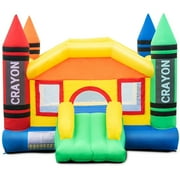 GVN Inflatable Crayon Bounce House Castle without Blower, Bounce House with Blower, Inflatable Jump Bouncy for Kids,Ball Pool for Backyard Play & Party Fun