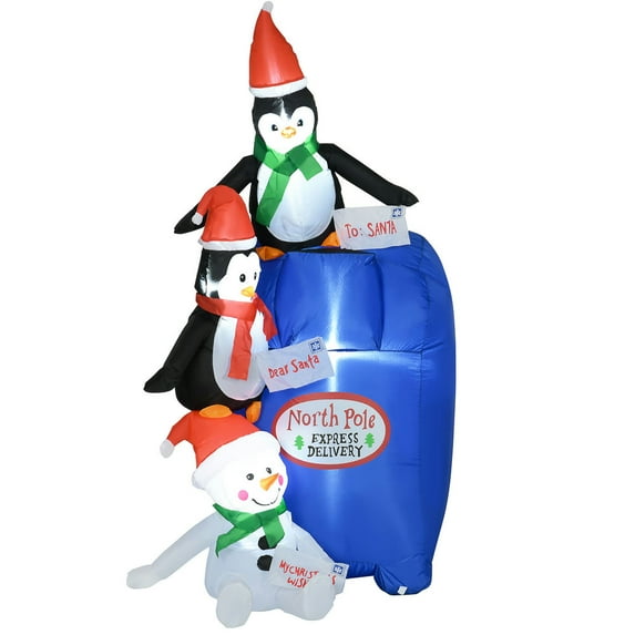 GVN Inflatables Decoration,Blow Up Funny Decorations,Inflatable Chritmas Penguin