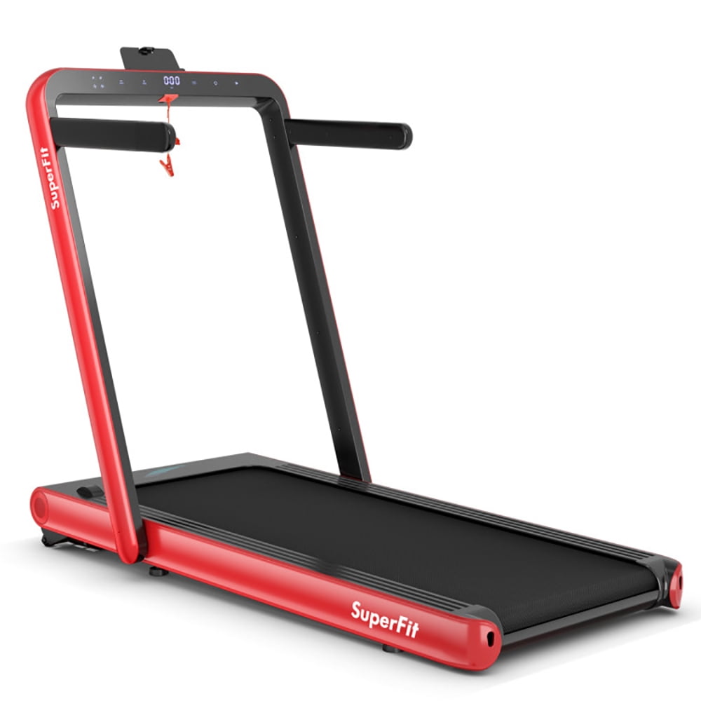 GVN Jogging Machine,Exercise Treadmill,4.75HP 2 In 1 Folding Treadmill with Remote APP Control-Red