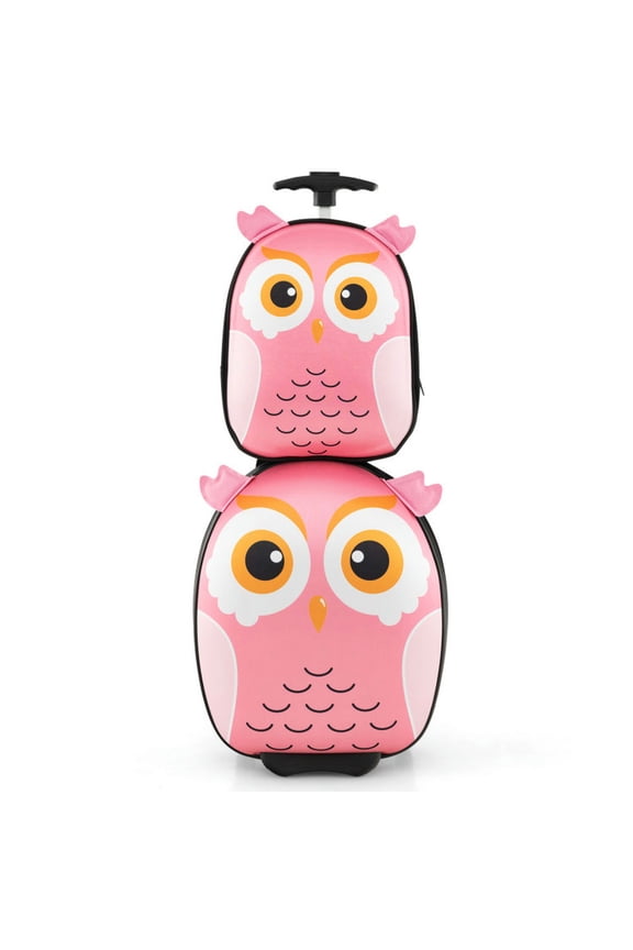 Kids Luggage,Lightweight and Portable Rolling Suitcase for Children-Pink