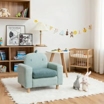 GVN Kids Sofa with Armrest and Thick Cushion-Green, Bedroom Chair for Kids