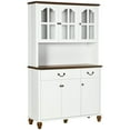thumbnail image 1 of GVN Kitchen Pantry,Kitchen Buffet with Hutch 6 Door 2 Drawer Adjustable Shelves, White, 1 of 6