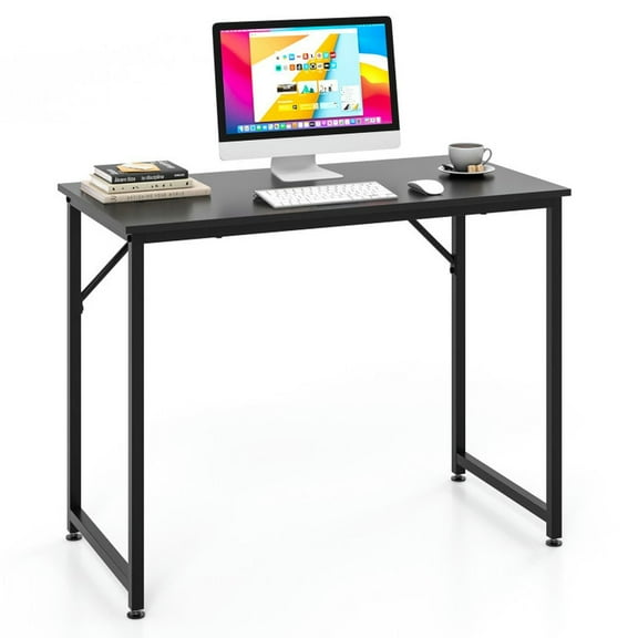 GVN L Shaped Computer Desk and Writing Workstation for Home and Office-Black, Desk for Bedroom, Gaming Computer Desks for Study,Working,Writing