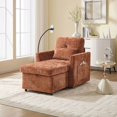 thumbnail image 1 of GVN Large Lazy Arm Chair, Lounge Sofa Chair,Multifunctional Lazy Person Sofa Recliner with Storage Backrest and Cell Phone Bracket, Orange, 1 of 13
