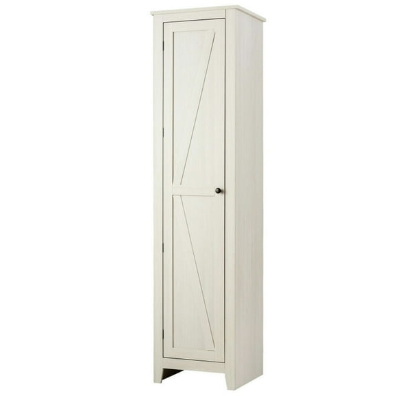 GVN Linen Tower Bathroom Storage Cabinet Tall Slim Side Organizer with Shelf-White, Bathroom Cabinet Storage for Entryway Storage, Home Office Furniture