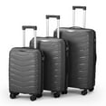 thumbnail image 1 of GVN Luggage Set, Carry on Suitcase Sets,V-Shaped Stripe 3-In-1 Pp Trolley Case 20In 24In 28In Pp Iron Trolley Classic Color - Dark Gray, 1 of 8