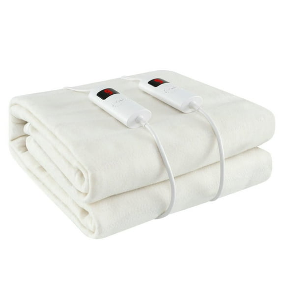 GVN Machine Washable Electric Bed Warmer with Dual Controller 9 Heat Setting and 9-Hour Auto Off and Overheat Protection-Full Size