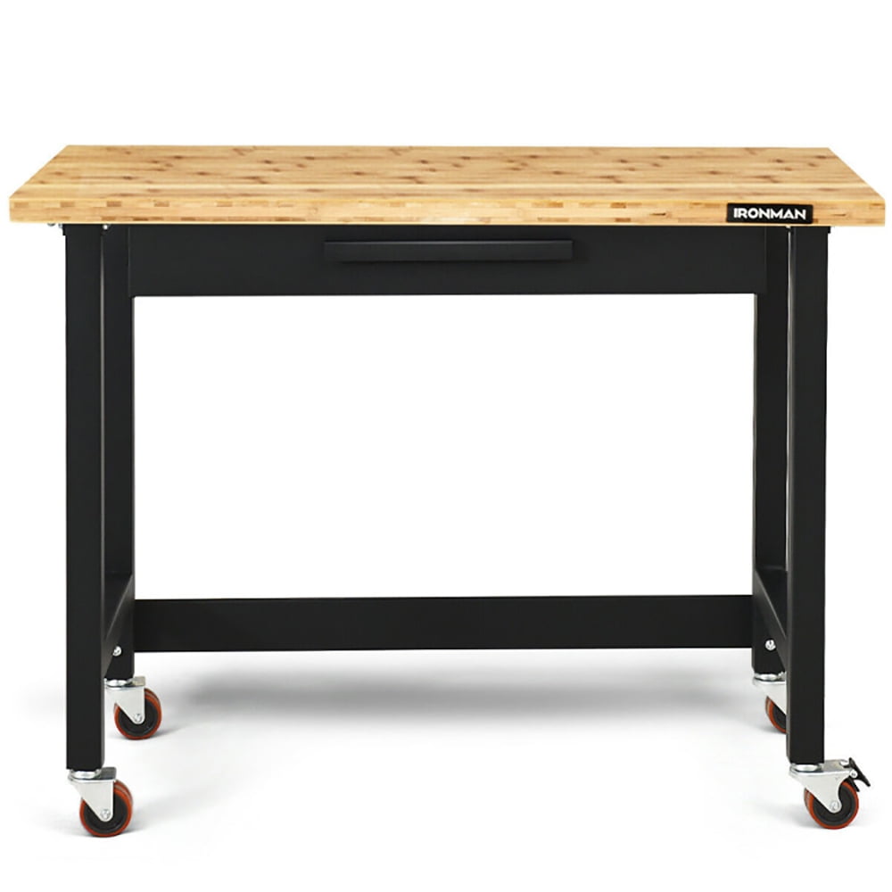 GVN Mobile Workbench with Lockable Casters for Home Work Use, Rolling Portable Workbench for Garage GVN Mobile Workbench with Lockable Casters for Home Work Use, Rolling Portable Workbench for Garage
