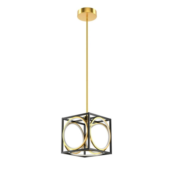 GVN Modern LED Pendant Light with 42 Inches Adjustable Suspender-Golden