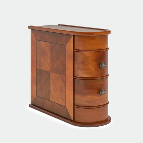 GVN Nightstand, Bedside Table,Wood End Table, Narrow Side Table Nightstand with 2 Drawers, Brown
