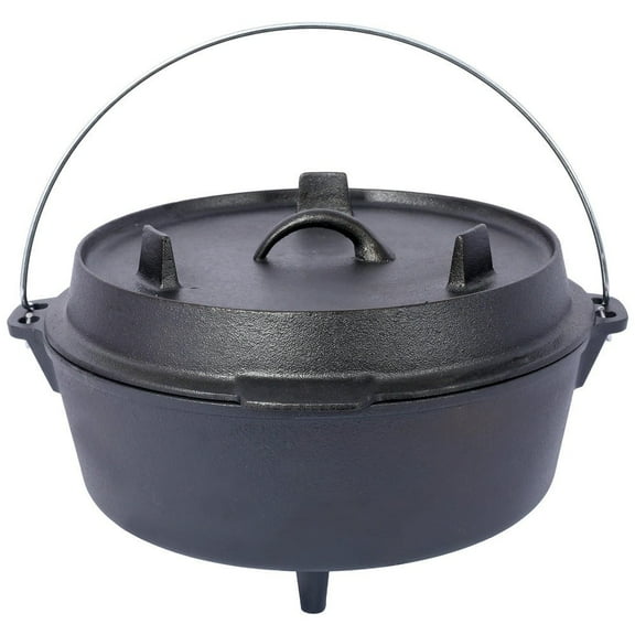 GVN Outdoor Camping Deep Pot,Outdoor Camping Deep Pot for Camping Fireplace Cooking BBQ Baking Campfire, Leg Base,6 Quart