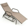 thumbnail image 1 of GVN Outdoor Chaise Lounge Glider Chair with Armrests and Pillow-Rustic Brown, 1 of 9