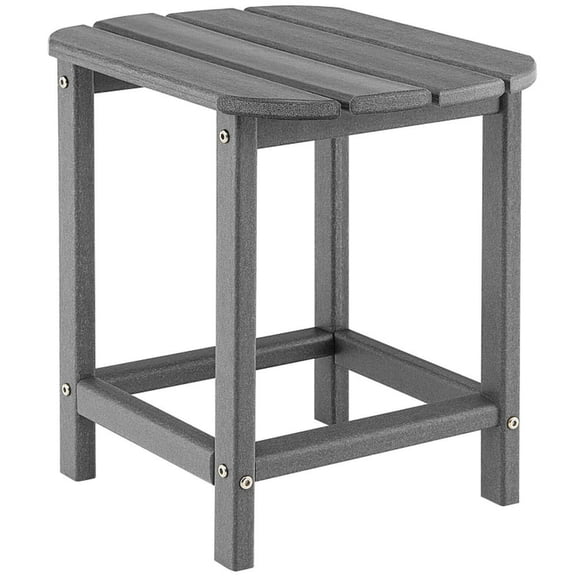GVN Outdoor Coffee Table,18 Inch Weather Resistant Side Table for Garden Yard Patio-Gray