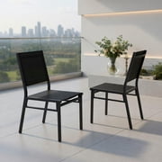GVN Outdoor Dining Chairs, Patio Bistro Chairs,Outdoor Dining Chairs with Breathable Seat and Backrest for Backyard Porch Poolside-1 Piece