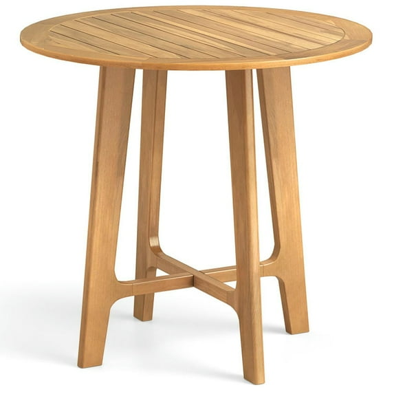 GVN Outdoor Eating Tables,Patio Table,31.5 Inches Patio Dining Table with Slatted Tabletop and X-shaped Frame