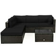 thumbnail image 1 of GVN Outdoor Furniture Sets, Outdoor Conversation Set,6 Pieces Outdoor Patio Rattan Sectional Sofa Set with Coffee Table-Black, 1 of 9