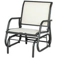 thumbnail image 1 of GVN Outdoor Glider Chair, Steel Swing Chai with Curved Armrests for Porch, Garden, Poolside, Balcony, Cream White, 1 of 10
