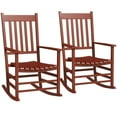 thumbnail image 1 of GVN Outdoor Rocker Chair, Rocking Chair,Outdoor Rocking Chair Set of 2, Patio Rocking Chair with Smooth Curves, High Density Wooden Rockers, Wine Red, 1 of 10