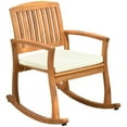 thumbnail image 1 of GVN Outdoor Rocker Chair, Rocking Chair,Outdoor Rocking Chair with Cushion, Acacia Wood Patio Rocker for Backyard, Patio, Home, Teak Tone, 1 of 10