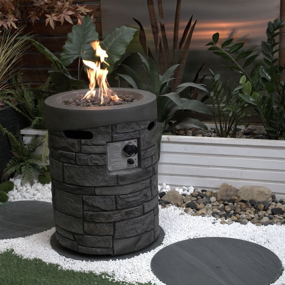 GVN Outside Fire Pits, Smokeless Fire Pit,32000 Btu, Csa Certification Diameter 20 Inch Round Outdoor Gas Fire Pit,Contain 2.5Kg Lava Stone And Rainproof Cover