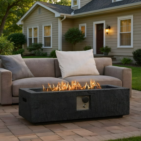 GVN Outside Fire Pits, Smokeless Fire Pit,42.5 Inch 50000 BTU Fire Pit Table Set with Stainless Steel Burner