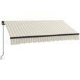 thumbnail image 1 of GVN Patio Awning, Outdoor Sun Shade Shelter Cover Awnings,8' x 6.5' Retractable Awning, 280gsm UV Resistant Sunshade Shelter, Beige and White, 1 of 10