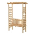 thumbnail image 1 of GVN Patio Bench Weatherproof Outdoor Bench,Outdoor Garden Bench Arch Pergola with Natural Fir Wood Build, Protective Varnish, 1 of 10