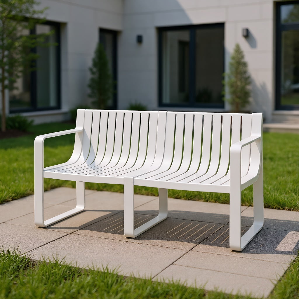 GVN Patio Bench Weatherproof Outdoor Bench,Weather-resistant Plastic 2 ...