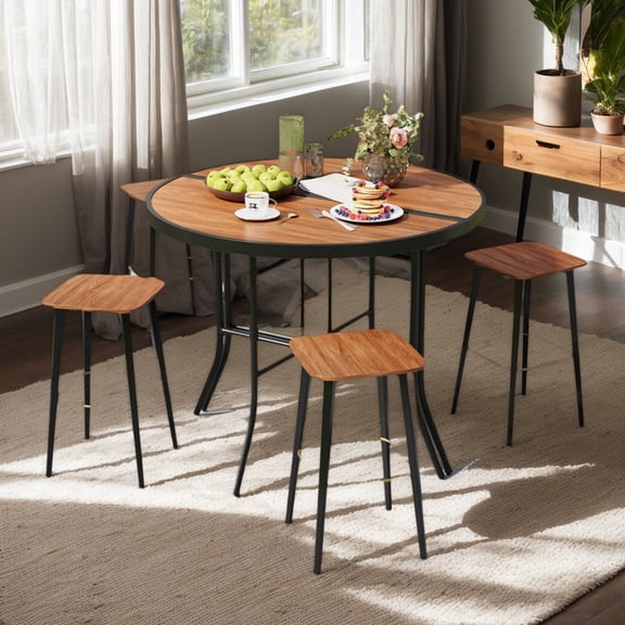 GVN Patio Dining Tables,Patio Tables,Half-Round Folding Event Table with Metal Frame