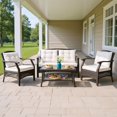 thumbnail image 1 of GVN Patio Furniture 7 Pieces Outdoor Patio Furniture Set, Outdoor Wicker Rattan Chairs Garden Backyard Balcony Porch Poolside loveseat with Waterproof Cover, 1 of 7