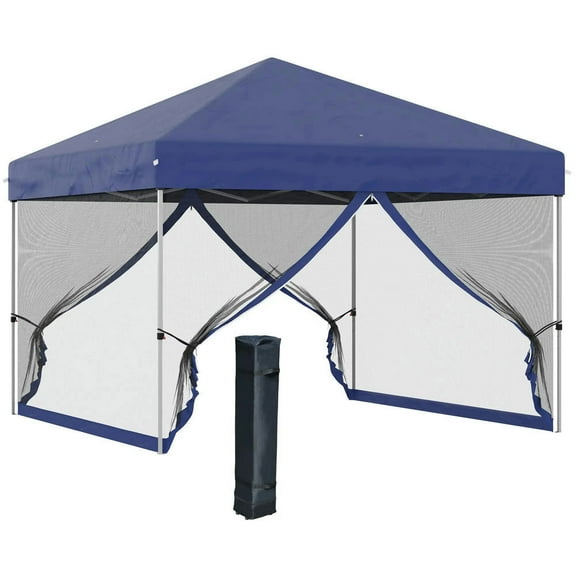 GVN Patio Garden Pergola, Pergola Canopy,10' x 10' Pop Up Canopy Tent, Tents for Parties with Wheeled Carry Bag, Blue