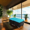 thumbnail image 1 of GVN Patio Ottoman, Outdoor Footstool, 2 Wicker Ottomans, Additional Seating, Footrest, Side Table w/Storage, Removable Cushions,Blue, 1 of 7