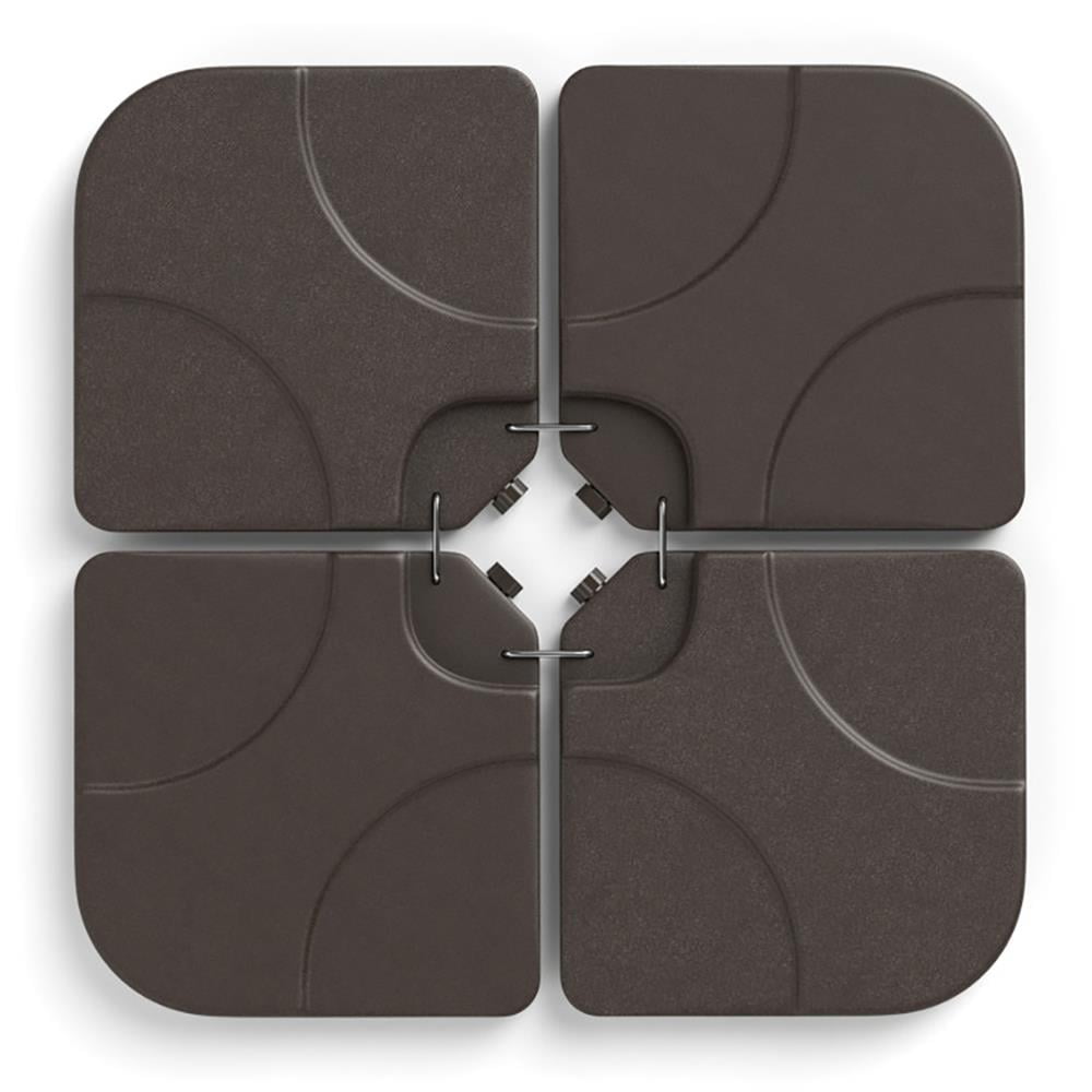 GVN Patio Umbrella Base,Outdoor Umbrella Stand,20 Inch Patio Offset Water Filled Plate Umbrella Base Sand-Coffee