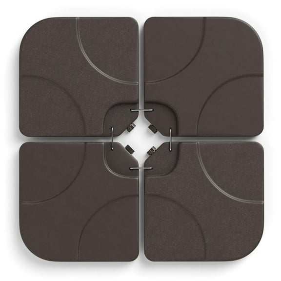 GVN Patio Umbrella Base,Outdoor Umbrella Stand,20 Inch Patio Offset Water Filled Plate Umbrella Base Sand-Coffee