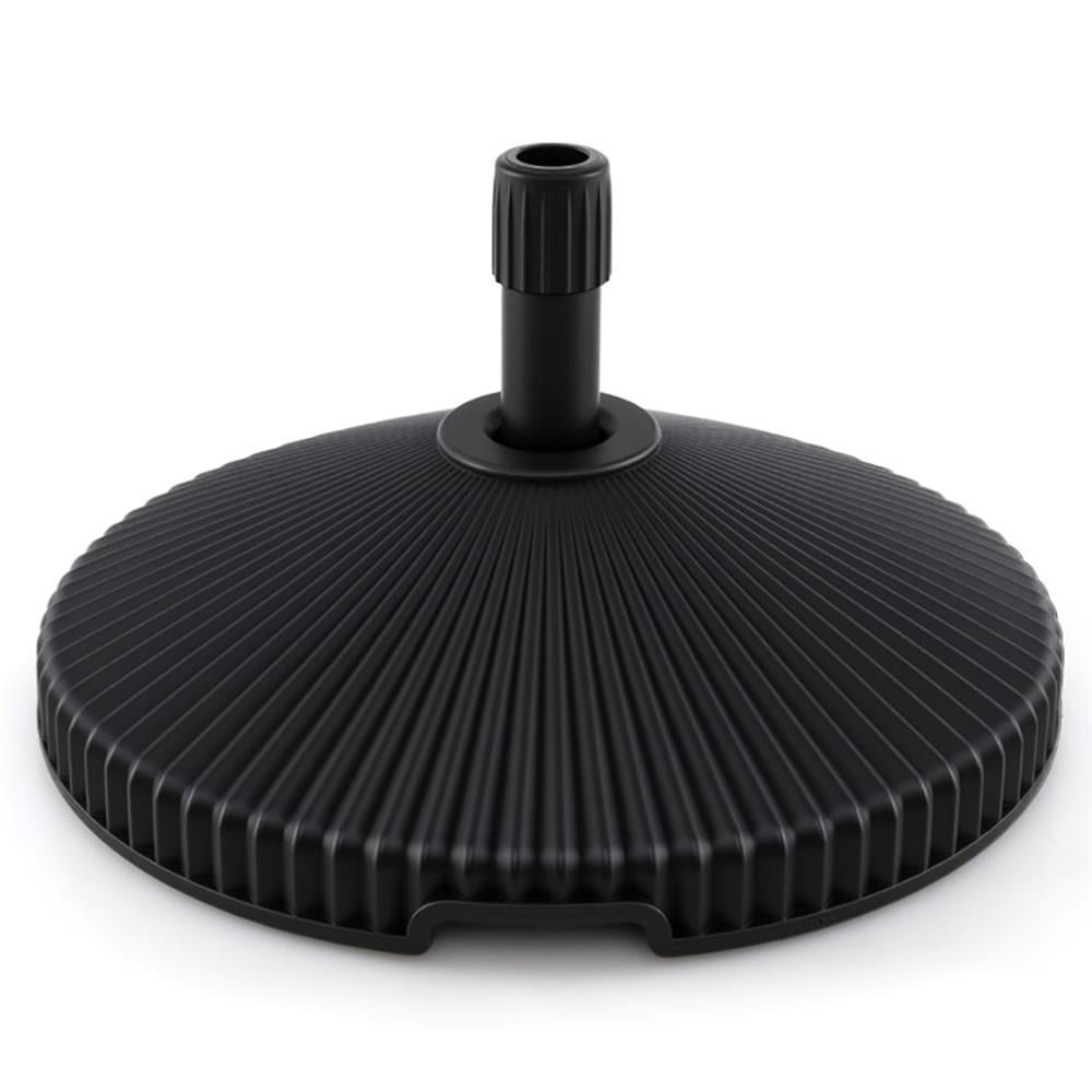 GVN Patio Umbrella Base,Outdoor Umbrella Stand,Water and Sand Filled Outdoor Umbrella Stand with Shell Texture and 3 Coupler Sizes-Black