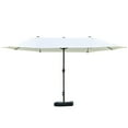 thumbnail image 1 of GVN Patio Umbrella, Outdoor Table Umbrella,Patio Umbrella 15' Steel Rectangular Outdoor Double Sided Market with base, Beige, 1 of 8